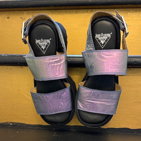 John Fluevog Holographic Chunky Sandals - Picture 6 of 10